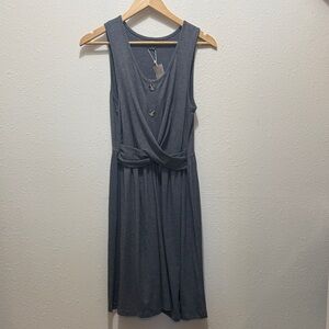 Emery Rose Gray Sleeveless Dress, Size M